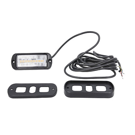 Girofar Rotating beacon orange 12/24V LED rigid fitting 2-point assembly no of programs: 2 synchronized flash transparent shade wire 3m WAS 1468 CLEAR W217