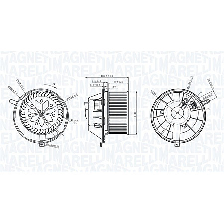 Ventilator, habitaclu Suflanta de aer AUDI A3 Q3 RENAULT MEGANE II SEAT ALHAMBRA ALTEA ALTEA XL LEON TOLEDO III SKODA OCTAVIA II SUPERB II YETI VW CADDY ALLTRACK 1.0-Electric 02.03- MAGNETI MARELLI 069412229010