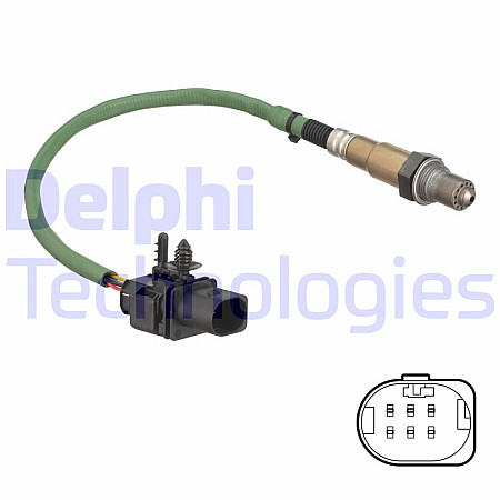Sonda lambda 330mm ALFA ROMEO GIULIETTA GIULIETTA/HATCHBACK FIAT 500X DOBLO DOBLO/MINIVAN FORD KUGA II OPEL COMBO TOUR COMBO/MINIVAN 1.6D-2.0D 10.01- DELPHI ES21269-12B1