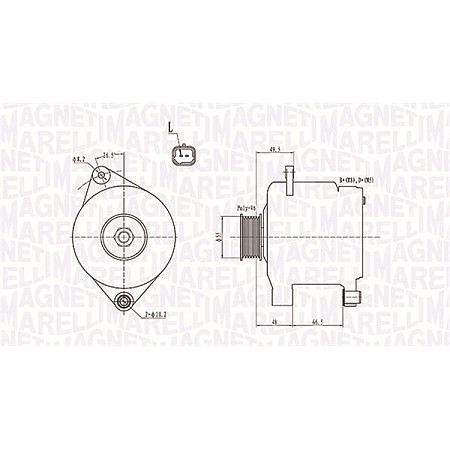 Alternator 12V 110A RENAULT CLIO II KANGOO KANGOO EXPRESS THALIA I 1.9D/2.0 08.97- MAGNETI MARELLI 063731444010