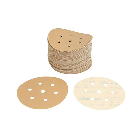 Abrazivi GOLD Hartie abraziva: disc scai numar gauri: 7 gradatie: P320 diametru:150mm culoare: bej ambalaje 100 buc SUNMIGHT SUN52614
