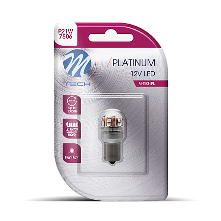 Bec incandescent LED light bulb blister pack 1pcs PR21W 12/24V no road approval BA15S for vehicles without CAN-Bus red M-TECH LB826R-01B