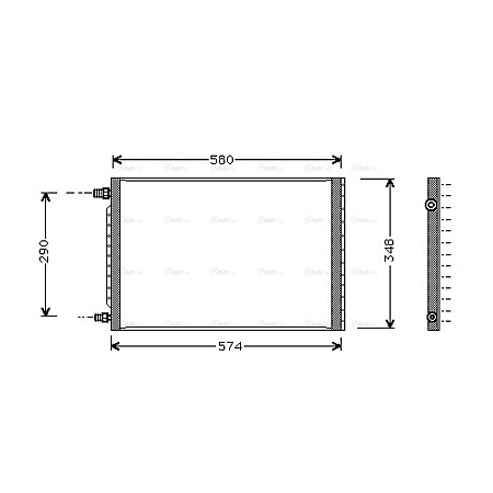 Condensator, climatizare Condensator A/C 540x345x19 AVA COOLING UV5009 AVA