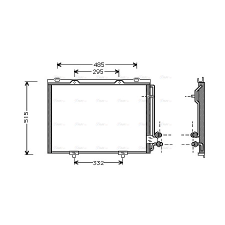 Condensator, climatizare A/C condenser MERCEDES E VF210 E W210 E T-MODEL S210 2.0-5.4 06.95-03.03 AVA COOLING MS5232 AVA
