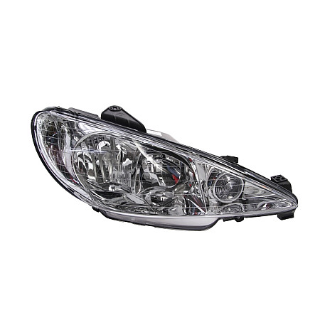Far Lampa frontala Dreapta H1/H7 electric fara motoras culoare insert: argintiu culoare semnalizator: argintiu PEUGEOT 206 TYC TYC 20-14363-05-2