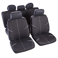 Husa scaun Seat covers size: TS neagra/white front/rear CUSTO POL CUST 243530