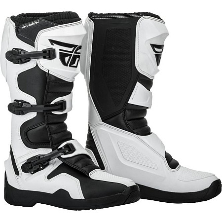 Cizme off-road Leather boots cross/enduro MAVERIK FLY RACING colour neagra/white size 8 FLY FLY 364-67508