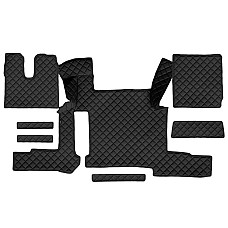 Covor compartiment picioare F-CORE doua sertare pe intregul etaj cantitate in set 7 szt. material - piele matlasata eko culoare - negru pentru transmisie manuala MAN TGX I TGX II 01.19- F-CORE F-CORE FL51 BLACK