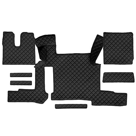Covor compartiment picioare F-CORE doua sertare pe intregul etaj cantitate in set 7 szt. material - piele matlasata eko culoare - negru pentru transmisie manuala MAN TGX I TGX II 01.19- F-CORE F-CORE FL51 BLACK