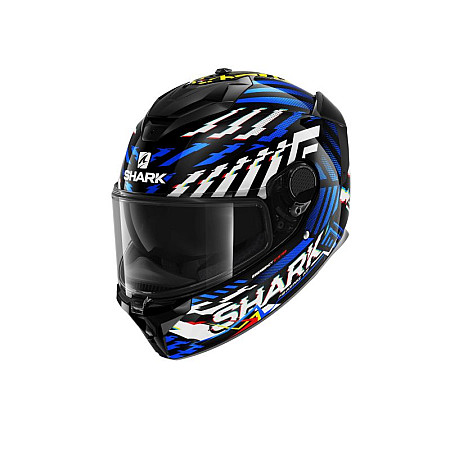 Cati integrale Casca casca cu fata intreaga SHARK SPARTAN GT E-BRAKE culoare alb/albastru/negru marime L unisex SHARK HE7072E-KYB-L