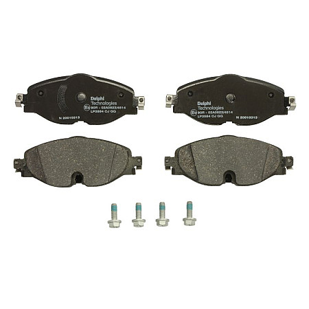 Set placute de frana Fata AUDI A1 A3 Q3 SEAT LEON SKODA KAROQ OCTAVIA III VW ARTEON ARTEON SHOOTING BRAKE CADDY ALLTRACK CADDY ALLTRACK/MINIVAN CADDY IV 1.0-Electric 04.12- DELPHI LP3584