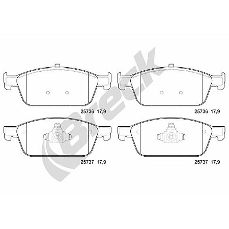 Set placute de frana Fata FORD FOCUS III KUGA II TOURNEO CONNECT V408 NADWOZIE WIELKO TRANSIT CONNECT TRANSIT CONNECT V408/MINIVAN 1.0-2.0D 07.12- BRECK 25736 00 701 00
