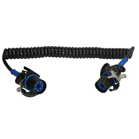 Cablu conectare, ABS Spiral electric wire version Duracoil+ polyurethane hose/pipe type: EBS max length 45m plugs number of pins: 7 24V no of lines: 12x15+3x25mm temperature range90/-40 ADR EURO 5 MERC PHILLIPS D101-01-045-1005