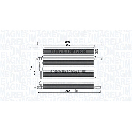Condensator, climatizare A/C condenser JEEP GRAND CHEROKEE II 4.0/4.7 04.99-09.05 MAGNETI MARELLI 350203967000