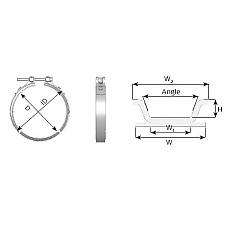 Colier, sistem de esapament Clema de esapament 108mm-889mm otel inoxidabil IVECO EUROCARGO I-III F4AE3681B 09.06-09.15 DINEX DIN70819