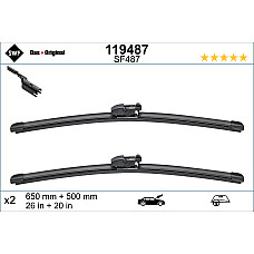 Lamela stergator Wiper blade jointless front with spoiler 2pcs Visioflex 650/500mm BMW IX3 G08 X3 G01 X3 G01 F97 X4 G02 F98 JAGUAR E-PACE 08.17- SWF SWF 119487