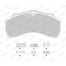 Set placute de frana KB numar WVA: 29246 29247 MERCEDES ACTROS MP2 / MP3 ACTROS MP4 / MP5 ANTOS AROCS OM460.907-OM936.916 06.08- BERAL BCV29246TK