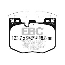 Set placute frana,frana disc Brake pads - tuning Green Stuff road approval BMW 3 G20 G80 G28 5 G30 F90 5 G31 6 GRAN TURISMO G32 7 G11 G12 Z4 G29 TOYOTA SUPRA 1.6-3.0H 07.15- EBC POLSKA DP22302