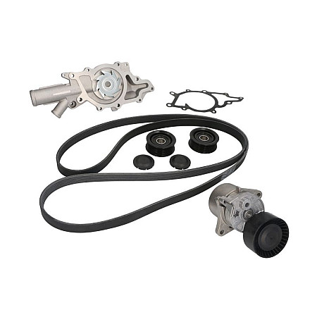 Pompa apa + Set curea transmisie cu caneluri Multi-V-Belt kit rolls and water pump MERCEDES SPRINTER 35-T B906 SPRINTER 3-T B906 SPRINTER 46-T B906 SPRINTER 5-T B906 VIANO W639 2.0D/2.1D/2.2D 09.03- HEPU PK15380