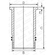 Camasa piston inner diameter: 126mm length: 2575mm flange diameter: 150mm  MAN HOCL LIONS COACH TGA TGS I TGX I VAN HOOL T D2676440-D2676LOH32 02.04- GOETZE 15-451040-00