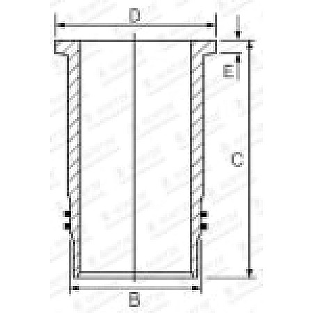 Camasa piston inner diameter: 126mm length: 2575mm flange diameter: 150mm  MAN HOCL LIONS COACH TGA TGS I TGX I VAN HOOL T D2676440-D2676LOH32 02.04- GOETZE 15-451040-00