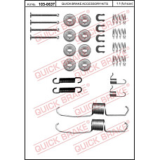 Set accesorii, sabot de frana Set de montaj pantofi de frana SUMITOMO TOYOTA CAMRY CARINA E VI CARINA IV CARINA V CELICA COROLLA COROLLA FX CORONA PASEO 1.3-2.5 10.82-01.02 QUICK BRAKE QB105-0637
