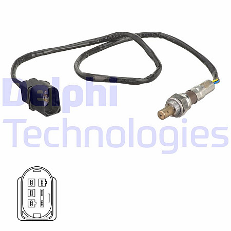 Sonda lambda 465mm SEAT AROSA CORDOBA IBIZA III INCA SKODA FABIA I FABIA I PRAKTIK VW CADDY II CADDY II/MINIVAN LUPO I POLO POLO III POLO III CLASSIC 1.4 04.96-04.12 DELPHI ES21099-12B1