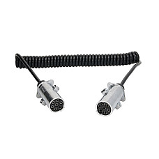 Cablu infasurat Sirma electrica spiralata lungime de lucru 35m numar cabluri: 1x15+6x1mm dopuri din aliaj tip N TRUCKLIGHT EC-N07-ALU-3.5M