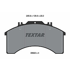 Set placute de frana Fata BENDIX IVECO EUROCARGO I-III MAGIRUS 8060.25R.4200-8360.46.417TCA 01.91- TEXTAR 29032 250 0 4 T3018