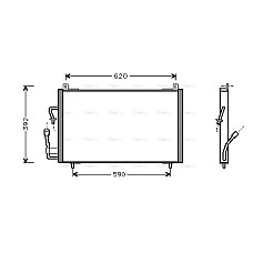 Condensator, climatizare A/C condenser PEUGEOT 406 1.6-3.0 11.95-12.04 AVA COOLING PE5182 AVA
