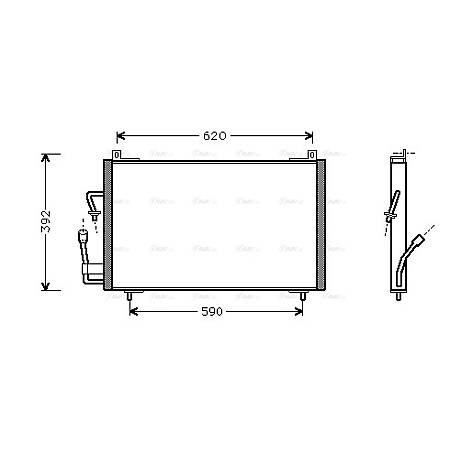 Condensator, climatizare A/C condenser PEUGEOT 406 1.6-3.0 11.95-12.04 AVA COOLING PE5182 AVA