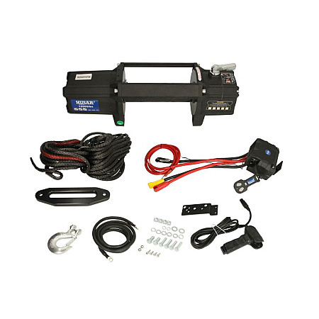 Troliu pentru vehicul off-road Off-road vehicle winch BST S 12000 12V towed weight 5443kg 6HP voltage 12V  transmission 3-step planetary reduction 265:1 rope type: synthetic 24m brake type frictional HUSAR WINCH BSTS12000LBS12V-S