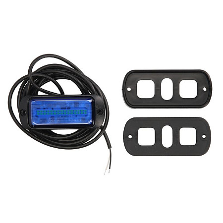 Girofar Rotating beacon blue 12/24V LED 21W rigid fitting 2-point assembly no of programs: 1 no synchronization wire 3m WAS 1470 ECO W217