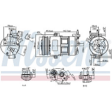 Compresor, climatizare Air-conditioning compressor FORD FOCUS III KUGA II 2.0/2.5 07.12- NISSENS NIS 890639