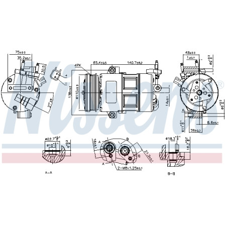 Compresor, climatizare Air-conditioning compressor FORD FOCUS III KUGA II 2.0/2.5 07.12- NISSENS NIS 890639
