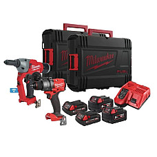 Set scula electrica Power tools kit 2 pcs SET:9 pcs battery-powered: Drill-screwdriver battery included: charger included: number of batteries: 4 pcs MILWAUKEE 4933492529