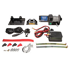 Troliu ATV ATV and quad winches towed weight 907kg 09HP voltage 12V reduction 153:1 rope type steel 15m brake type automatic HUSAR WINCH BST2000LBS