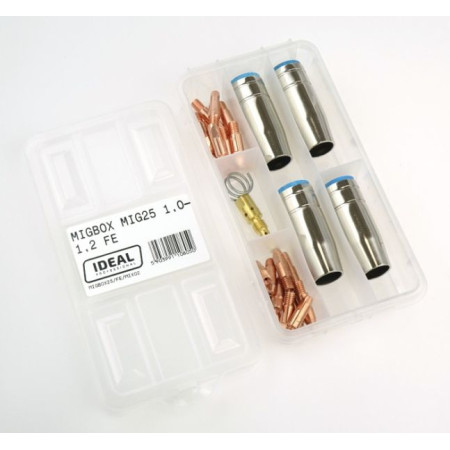 Accesorii si materiale pentru sudare Service parts kit 1/12mm box intended use: for welding steel welding clamp MIG 25 IDEAL MIGBOX25/FE/MIX02