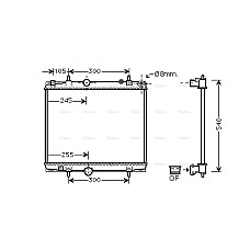 Radiator, racire motor Engine radiator  CITROEN C8 PEUGEOT 807 2.0 09.05- AVA COOLING PEA2331 AVA