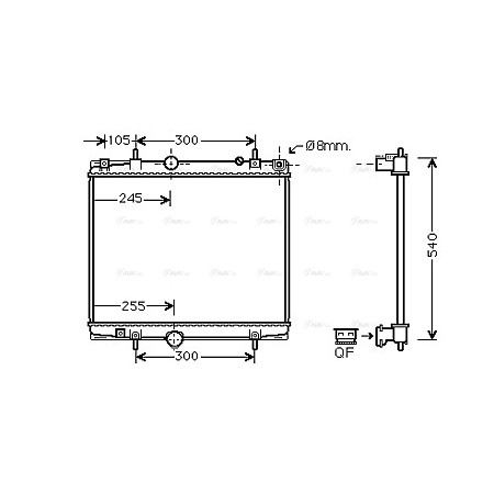 Radiator, racire motor Engine radiator  CITROEN C8 PEUGEOT 807 2.0 09.05- AVA COOLING PEA2331 AVA