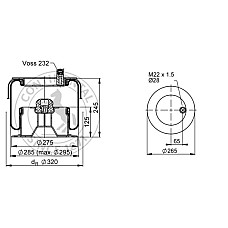 Burduf, suspensie pneumatica Air suspension bellows front L/R 32mm with metal piston MERCEDES CONTITECH SK 175-604 P01