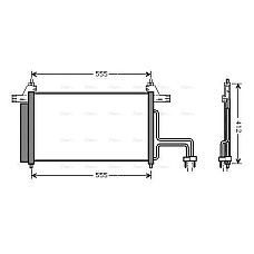Condensator, climatizare A/C condenser with dryer FIAT STILO 1.2-2.4 10.01-08.08 AVA COOLING FT5253D AVA