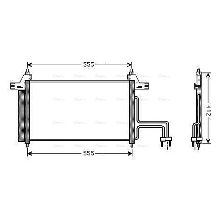 Condensator, climatizare A/C condenser with dryer FIAT STILO 1.2-2.4 10.01-08.08 AVA COOLING FT5253D AVA
