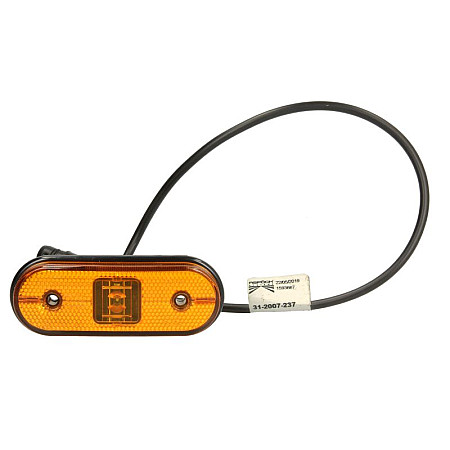 Lampa gabarit Outline marker lights L/R UNIPOINT I shape: oval orange LED height 44mm width 119mm depth 18mm surface hose length 500 no hanger 24V connector: ASS3 3PIN IP69K UNIPOINT I ASPOCK A31-2007-234