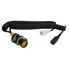 Cablu infasurat Spiral electric wire version QS6+ polyurethane max length 45m plugs number of pins: 7/15 24V no of lines: 1x25+6x15mm temperature range-40/125 12 active pins in plug 15 Adaptor 15-N/S EU PHILLIPS C012-412045-1002