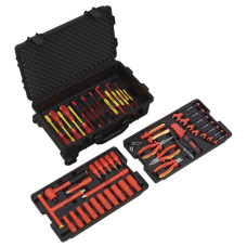 Unelte pentru intretinere vehicule electrice Set of tools 6PT sockets / combination pliers / cutting pliers / diagonal cutting pliers / extension bars / flat pliers / HEX wrench/es / insulated VDE / ratchet handle / screwdrivers / s SEALEY SEA AK7939