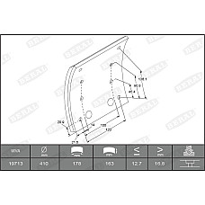 Set garnituri de frictiune, frana tambur Ferodou sabot frana 410x163. 1-supradimensionat MAN F90 M90 SD SG SL SL II SR SU UL MERCEDES ATEGO MK NG SK 08.73- BERAL KBL19713.1-1560
