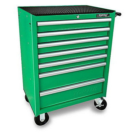 Carucior cu scule Carucior/cutie pentru scule numar sertare: 7 serie: ECONOMIC culoare: verde TOPTUL TCAN0701