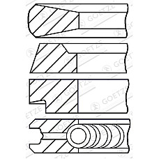 Set segmenti piston Inele de 102mm STD 3 25 25 5 DEUTZ IVECO MK P/PA-HAUBENFAHRZEUGE FENDT 200 300 F CARRARO 3000 81000 X.1000 DEUTZ FAHR 10000 7000 4.236-F6L913 GOETZE 08-174600-10