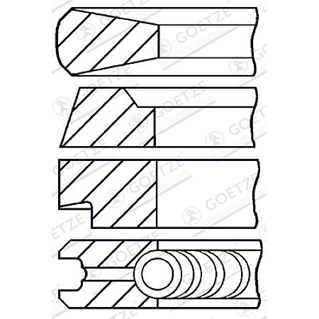 Set segmenti piston Inele de 102mm STD 3 25 25 5 DEUTZ IVECO MK P/PA-HAUBENFAHRZEUGE FENDT 200 300 F CARRARO 3000 81000 X.1000 DEUTZ FAHR 10000 7000 4.236-F6L913 GOETZE 08-174600-10
